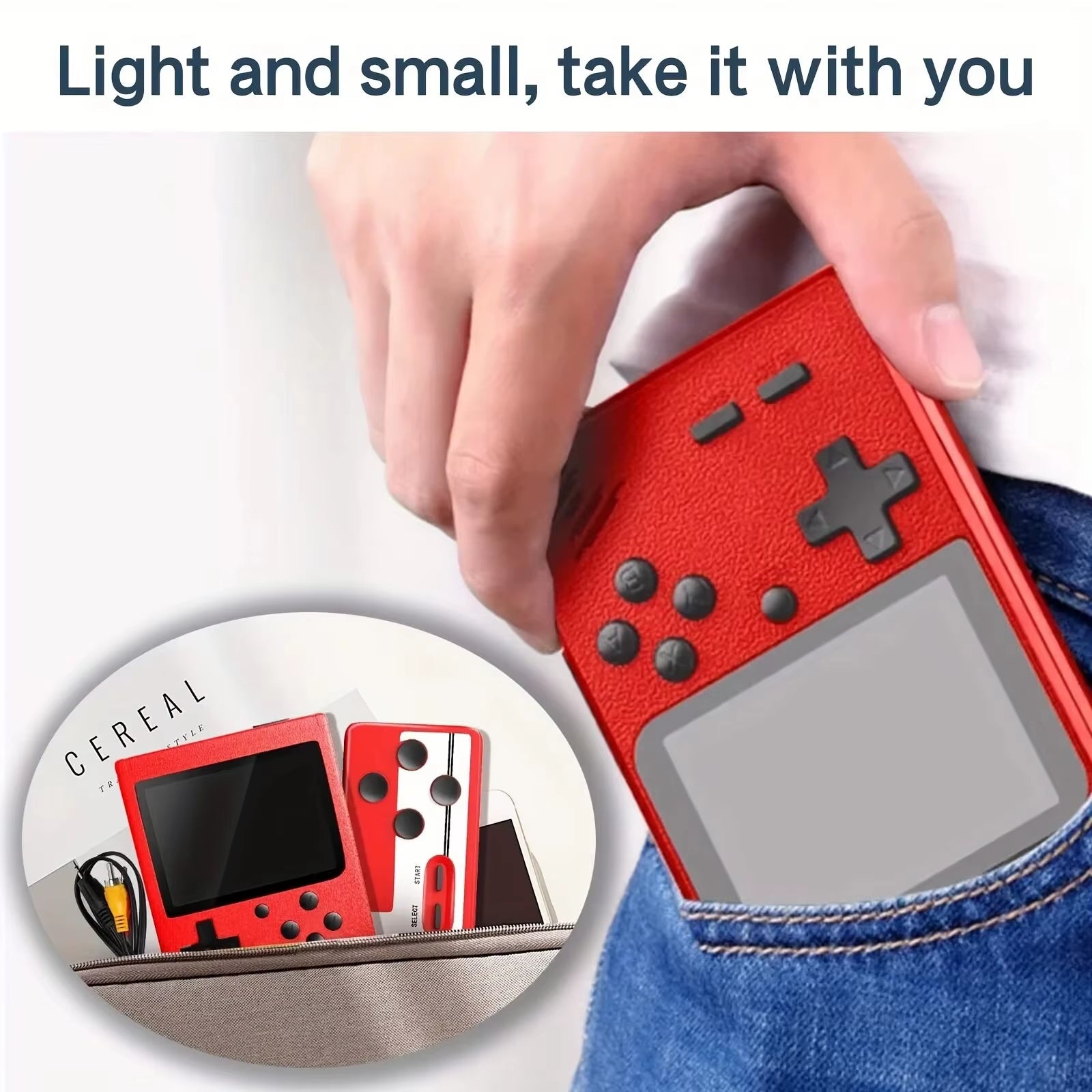 Retro Handheld Video Game Console with 400 Built-In Games - Perfect 2.4 Inch LCD Screen for On-the-Go Fun - Ideal Christmas Gift for All Ages!